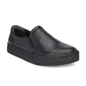 Men's Black Leather Slip-On Sneakers – Style 826