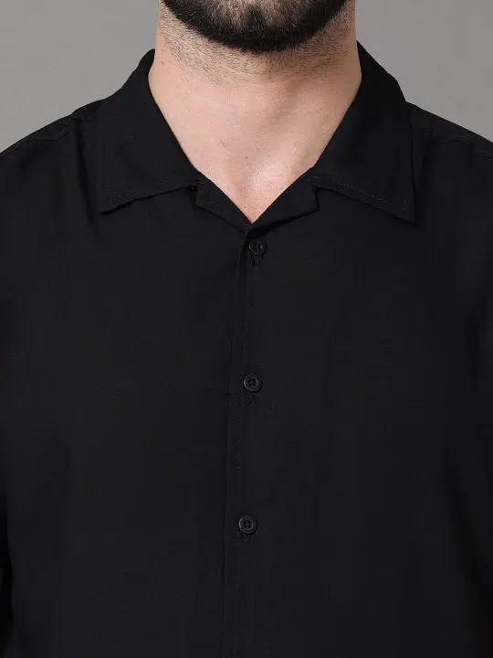 Men's Black Slim-Fit Shirt – Style 628
