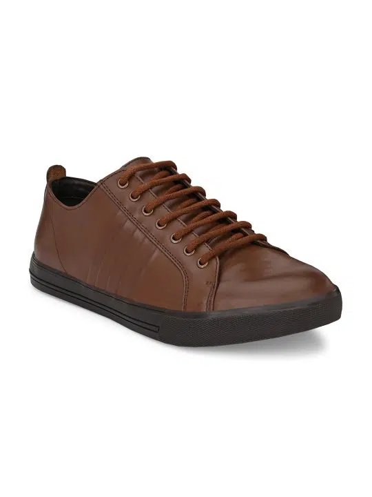 Men's Brown Leather Sneakers – Style 838