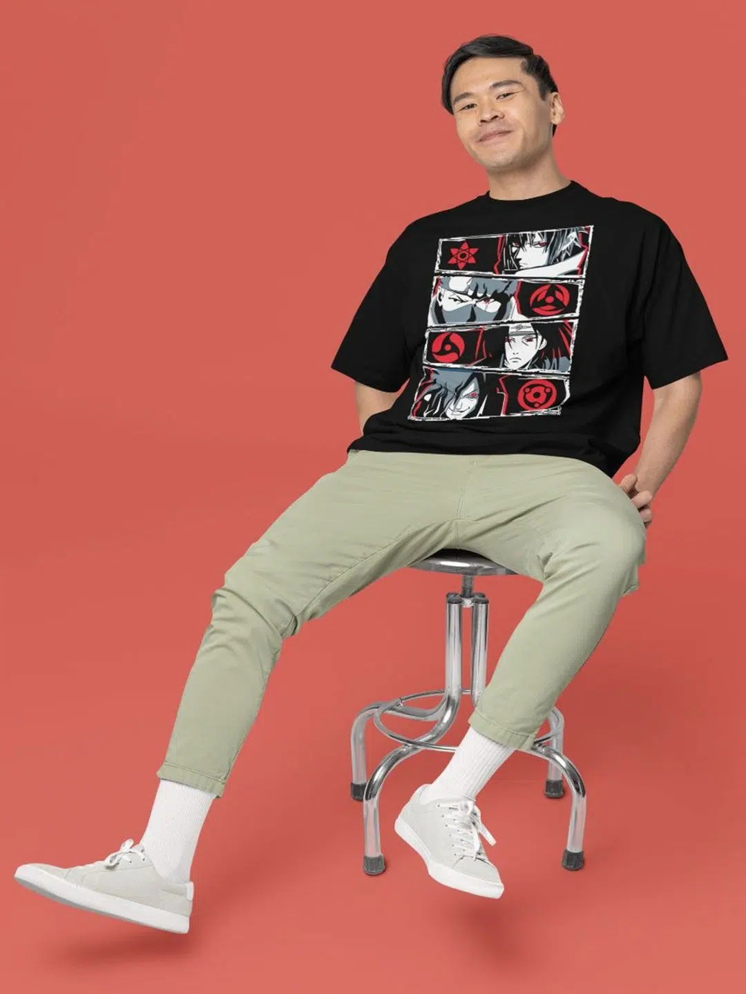 Men's Oversized-Fit Print Cotton T-Shirt – Style 107