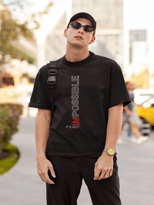 Men's Oversized-Fit Print Cotton T-Shirt – Style 878