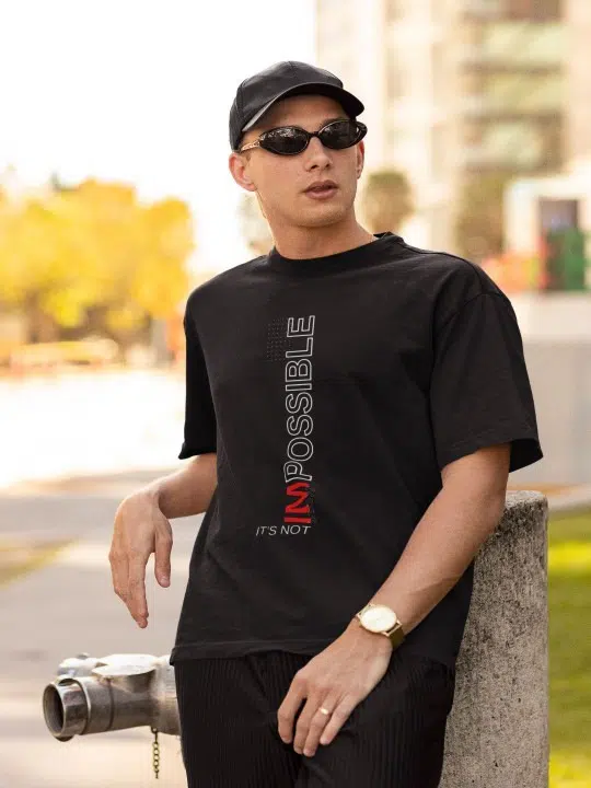 Men's Oversized-Fit Print Cotton T-Shirt – Style 878