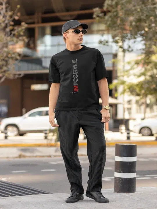 Men's Oversized-Fit Print Cotton T-Shirt – Style 878