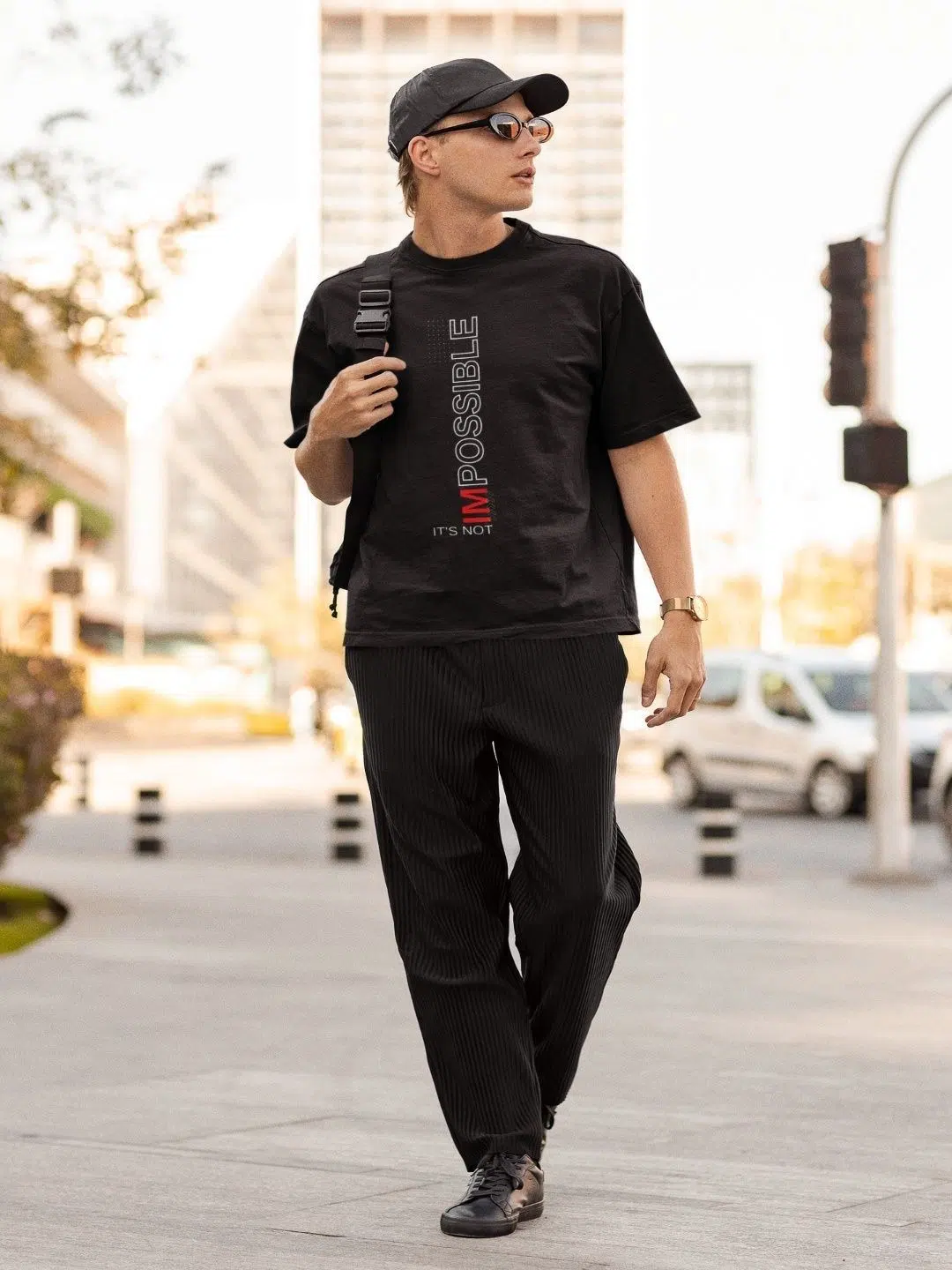 Men's Oversized-Fit Print Cotton T-Shirt – Style 878