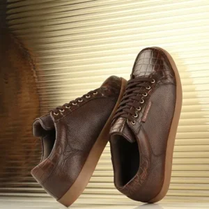 Men's Print Leather Sneakers – Style 175
