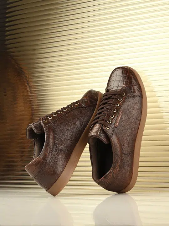 Men's Print Leather Sneakers – Style 175