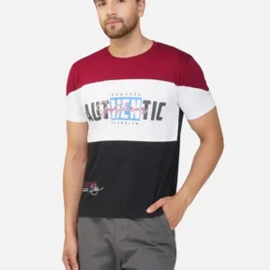 Men's Regular-Fit Colourblock Cotton T-Shirt – Style 362