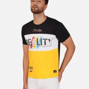 Men's Regular-Fit Colourblock Cotton T-Shirt – Style 436