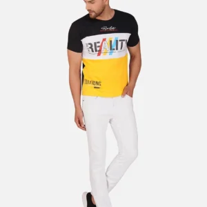 Men's Regular-Fit Colourblock Cotton T-Shirt – Style 436