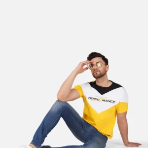 Men's Regular-Fit Colourblock Cotton T-Shirt – Style 481
