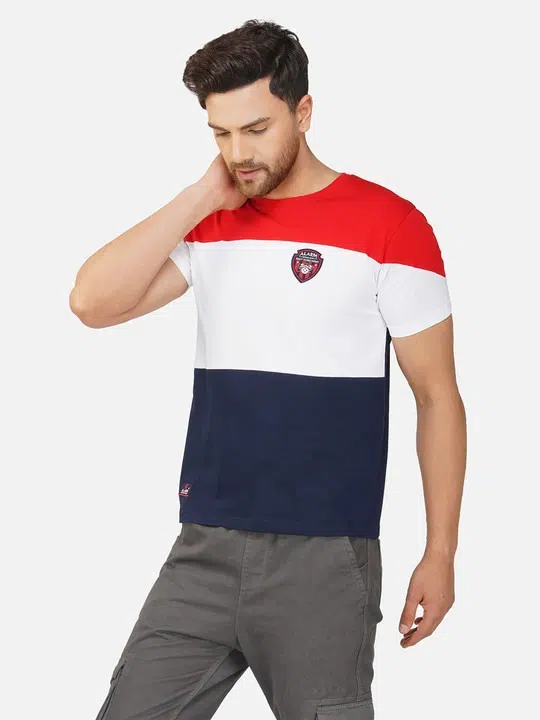 Men's Regular-Fit Colourblock Cotton T-Shirt – Style 506