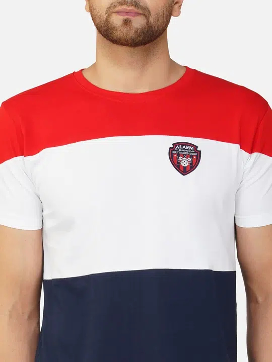 Men's Regular-Fit Colourblock Cotton T-Shirt – Style 506