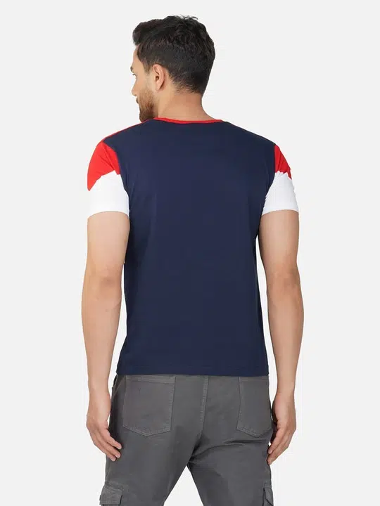 Men's Regular-Fit Colourblock Cotton T-Shirt – Style 506