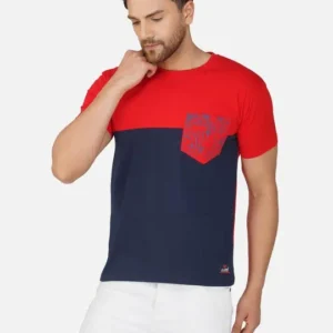 Men's Regular-Fit Colourblock Cotton T-Shirt – Style 851