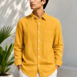 Men's Regular-Fit Linen Blend Shirt – Style 958