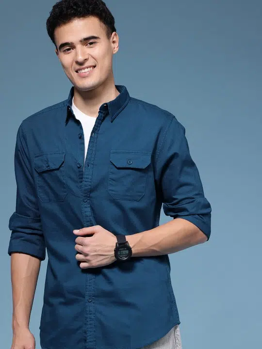 Men's Regular-Fit Pure Cotton Shirt – Style 196