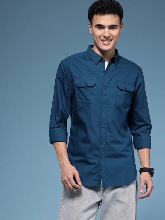 Men's Regular-Fit Pure Cotton Shirt – Style 196