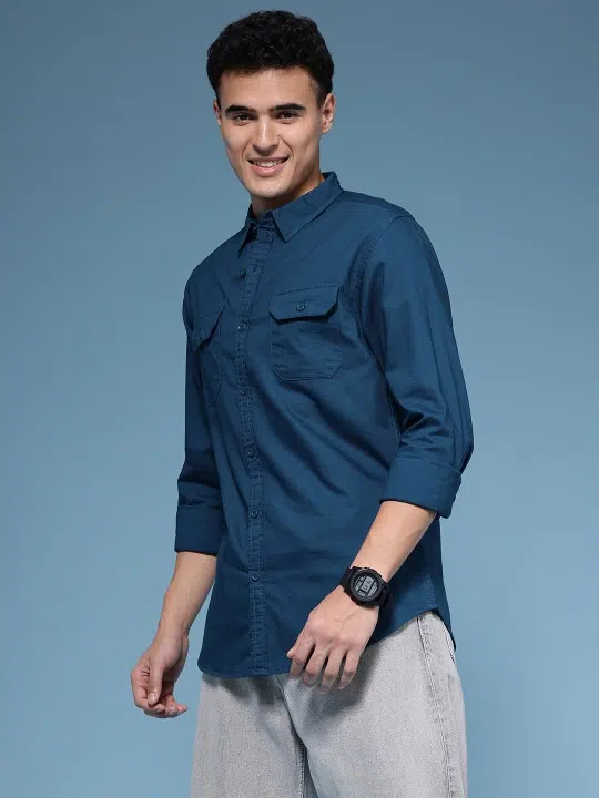 Men's Regular-Fit Pure Cotton Shirt – Style 196