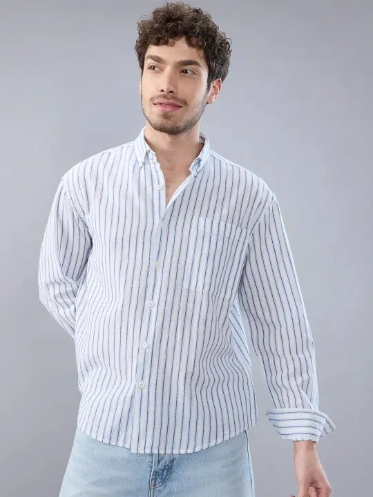 Men's Regular-Fit Stripe Cotton Shirt – Style 484