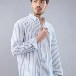 Men's Regular-Fit Stripe Cotton Shirt – Style 484
