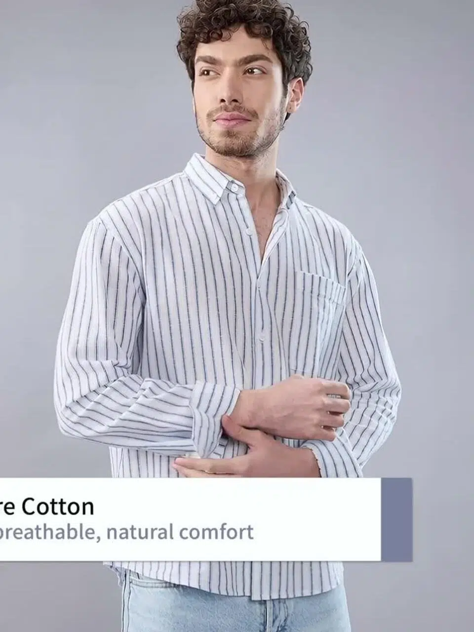 Men's Regular-Fit Stripe Cotton Shirt – Style 484