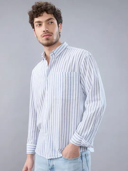 Men's Regular-Fit Stripe Cotton Shirt – Style 484