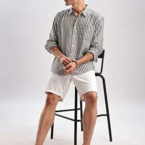 Men's Regular-Fit Stripe Linen Blend Shirt – Style 917