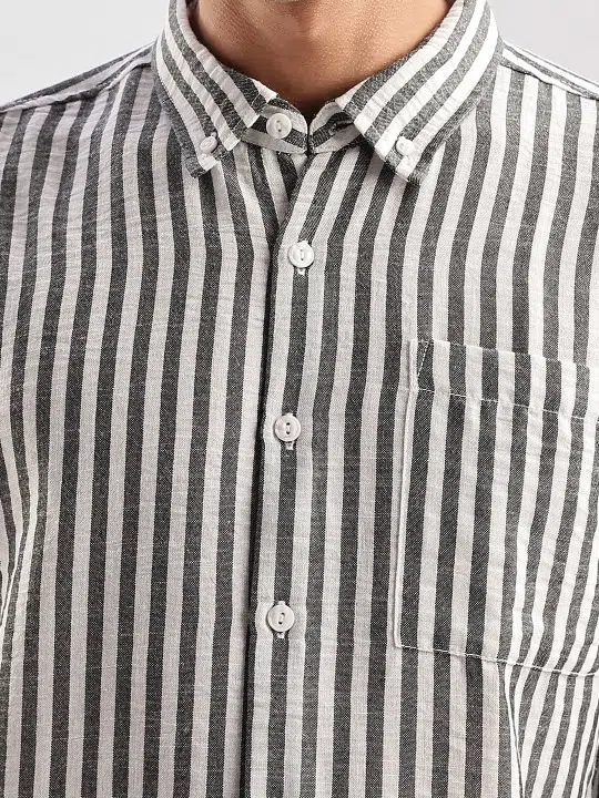 Men's Regular-Fit Stripe Linen Blend Shirt – Style 917