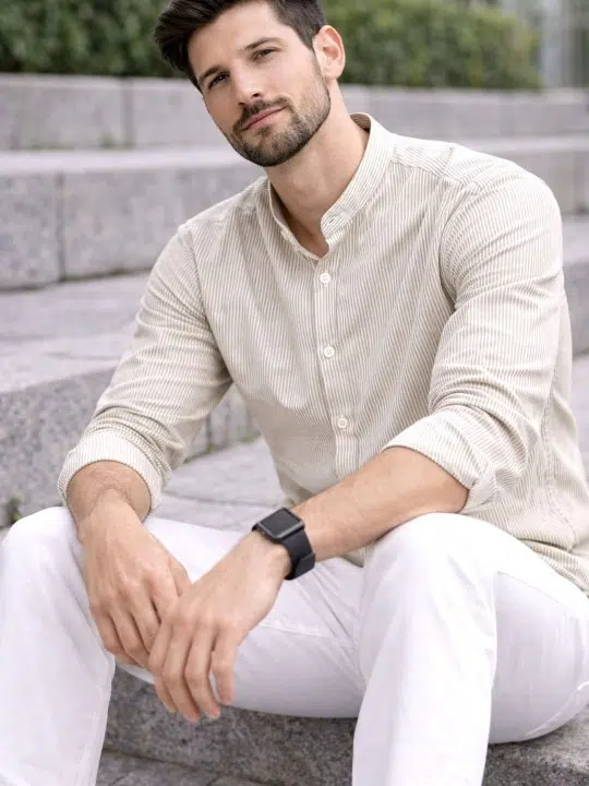 Men's Regular-Fit Stripe Shirt – Style 741