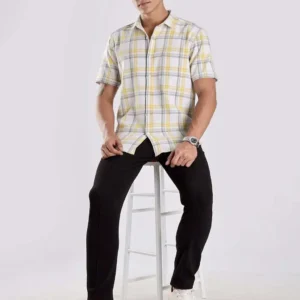 Men's Regular-Fit Tartan-Check Shirt – Style 936