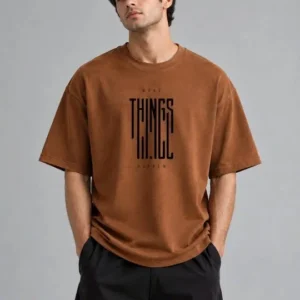 Men's Regular-Fit Typography-Print Pure Cotton T-Shirt – Style 570