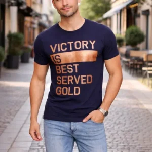 Men's Regular-Fit Typography-Print T-Shirt – Style 168