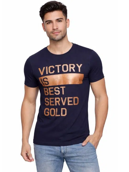 Men's Regular-Fit Typography-Print T-Shirt – Style 168