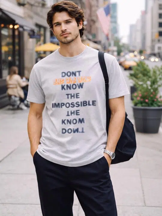 Men's Regular-Fit Typography-Print T-Shirt – Style 702
