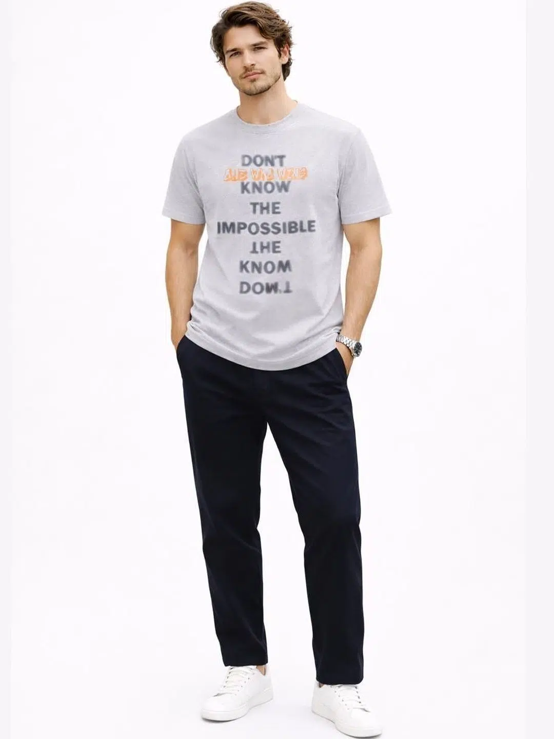 Men's Regular-Fit Typography-Print T-Shirt – Style 702