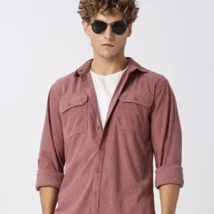 Men's Regular-Fit Vertical-Stripe Corduroy Shirt – Style 135