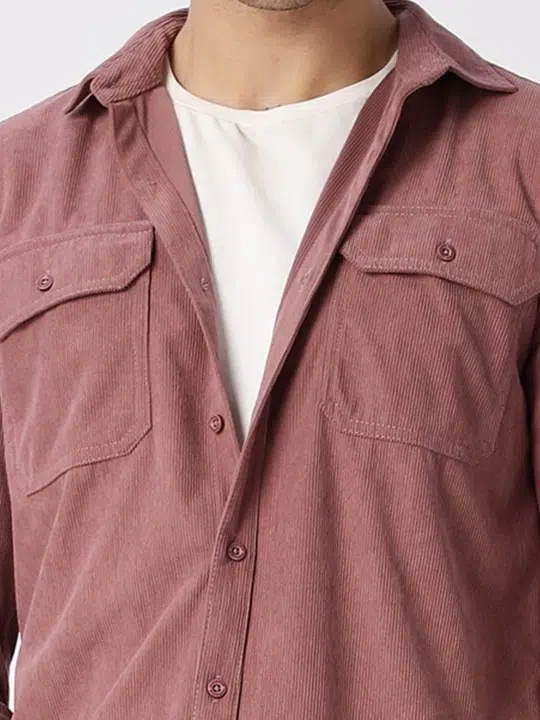 Men's Regular-Fit Vertical-Stripe Corduroy Shirt – Style 135