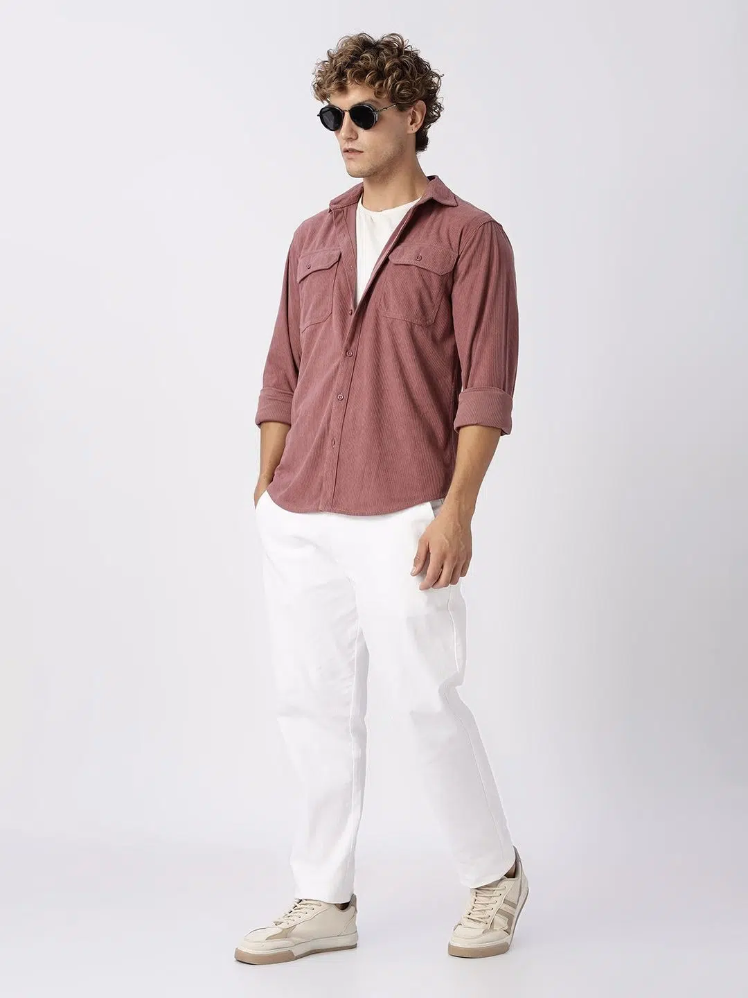 Men's Regular-Fit Vertical-Stripe Corduroy Shirt – Style 135