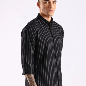 Men's Regular-Fit Vertical-Stripe Cotton Shirt – Style 715