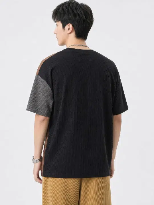 Men's Relaxed-Fit Colourblock T-Shirt – Style 913