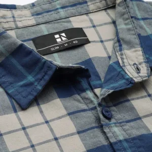 Men's Slim-Fit Check Cotton Shirt – Style 222