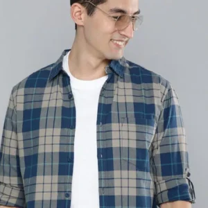 Men's Slim-Fit Check Cotton Shirt – Style 222
