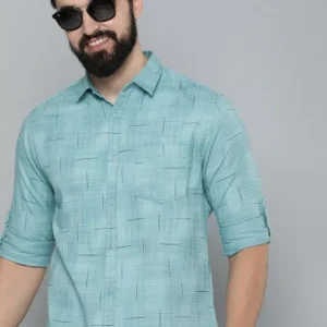 Men's Slim-Fit Check Cotton Shirt – Style 364