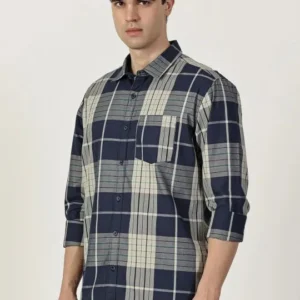 Men's Slim-Fit Check Shirt – Style 209