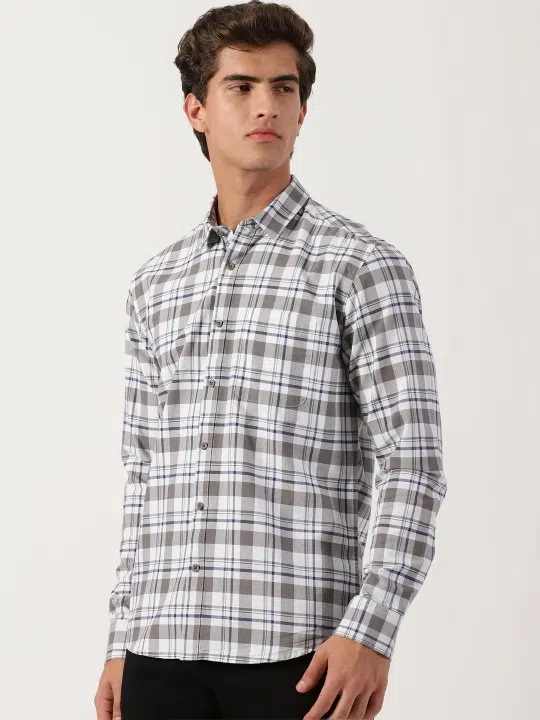 Men's Slim-Fit Check Shirt – Style 241