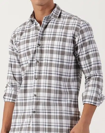 Men's Slim-Fit Check Shirt – Style 241