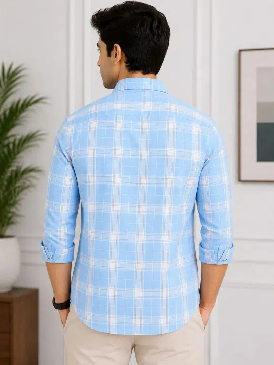 Men's Slim-Fit Check Shirt – Style 622