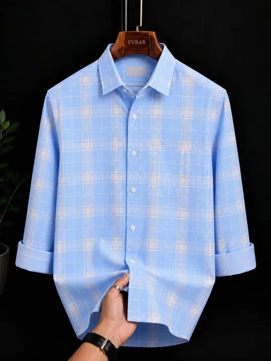 Men's Slim-Fit Check Shirt – Style 622