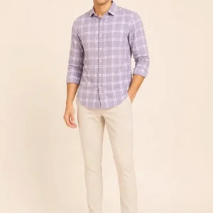 Men's Slim-Fit Check Shirt – Style 628