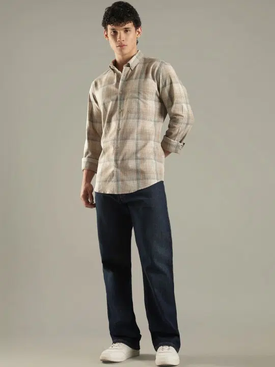 Men's Slim-Fit Check Shirt – Style 716
